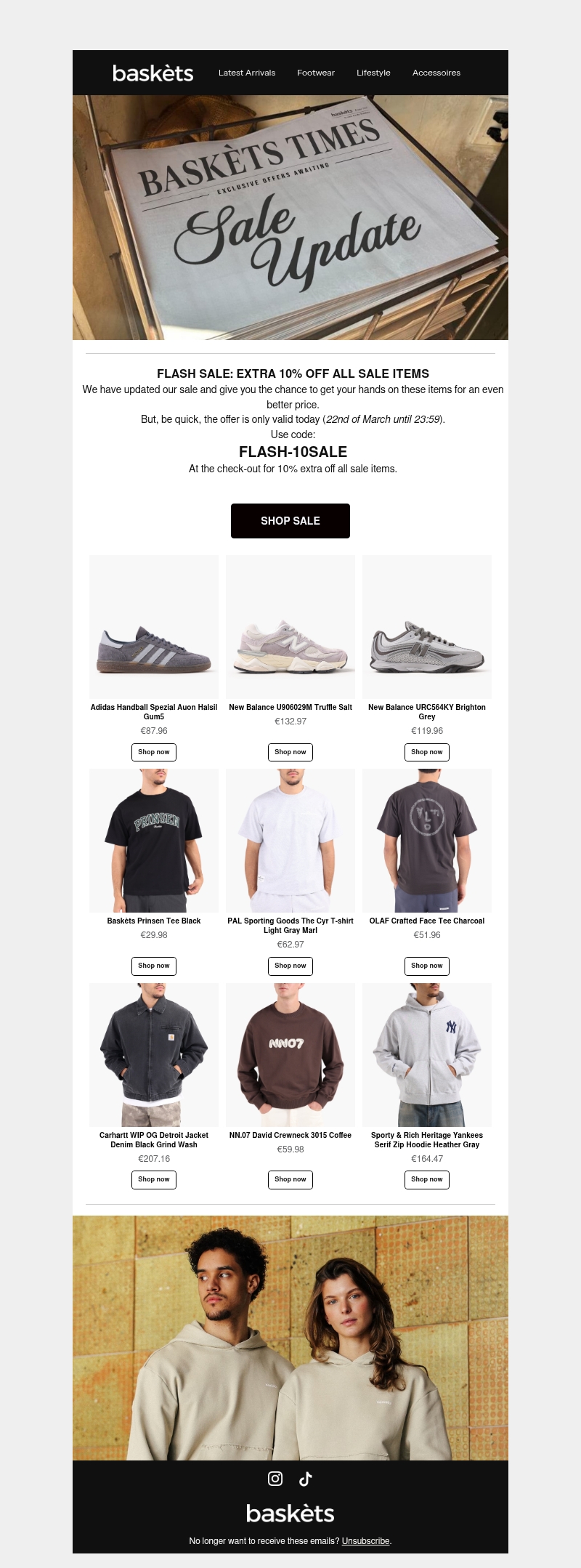 Flash sale: extra 10% off all sale items Flash sale: extra 10% off all sale items