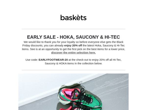 Early sale: Saucony, Hoka & Hi-tec