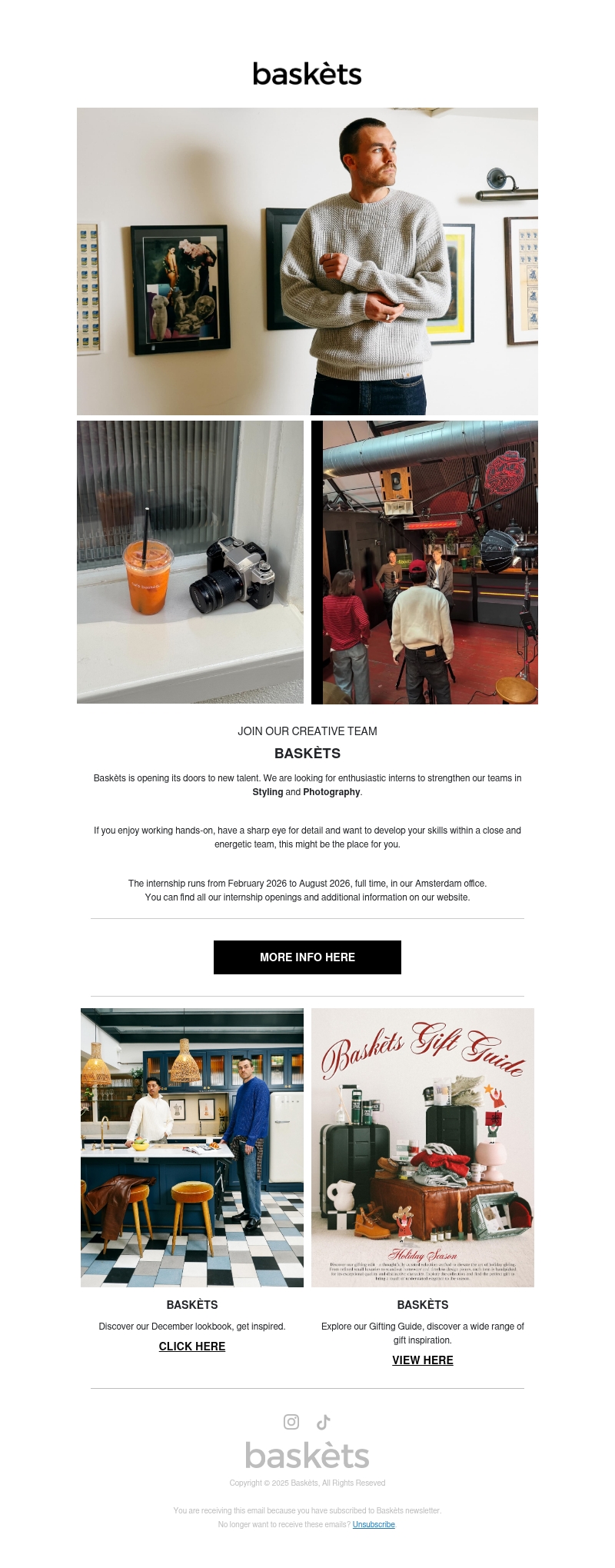 Interns wanted at Baskèts Interns wanted at Baskèts