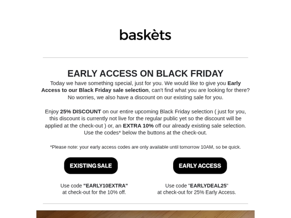 Early Access on Black Friday