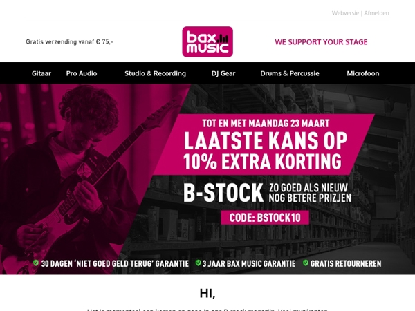 💡 Laatste kans: 10% EXTRA korting op alle B-stock