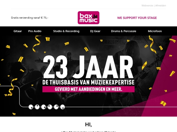 Hoera! Bax Music bestaat 23 jaar 🥳