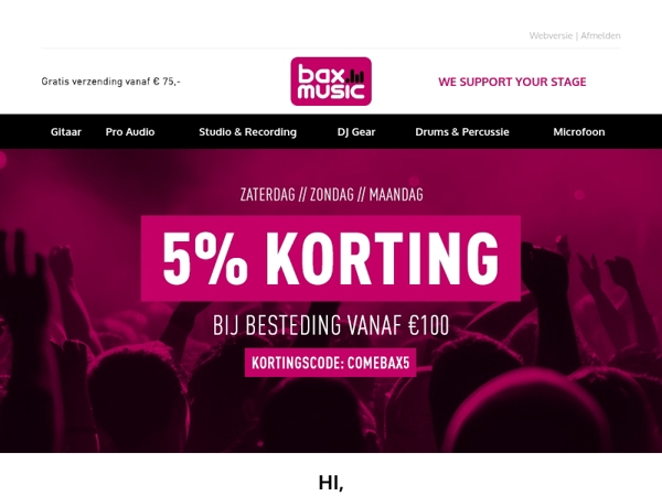 Alleen vandaag nog 5% korting