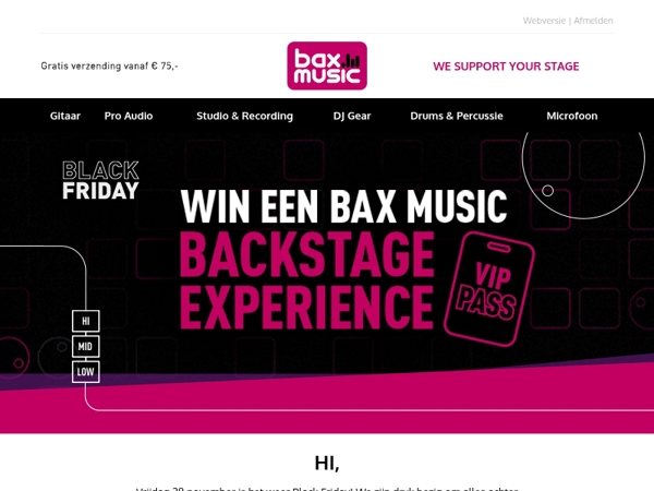 Win een Backstage Experience tijdens Black Friday