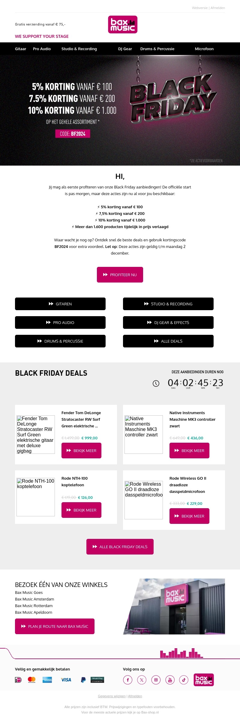 Profiteer als eerste van onze Black Friday aanbiedingen Profiteer als eerste van onze Black Friday aanbiedingen