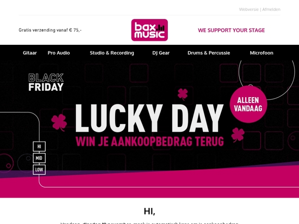 Vandaag is het Bax Lucky Day! 🎉