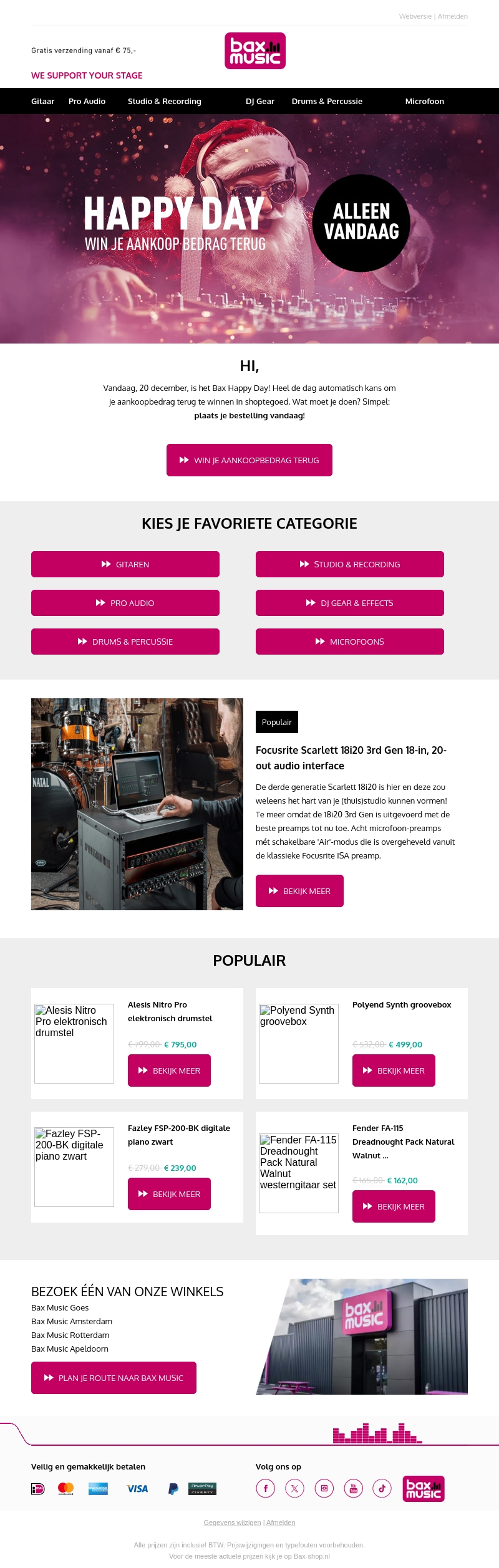 Win je aankoopbedrag terug! Win je aankoopbedrag terug!