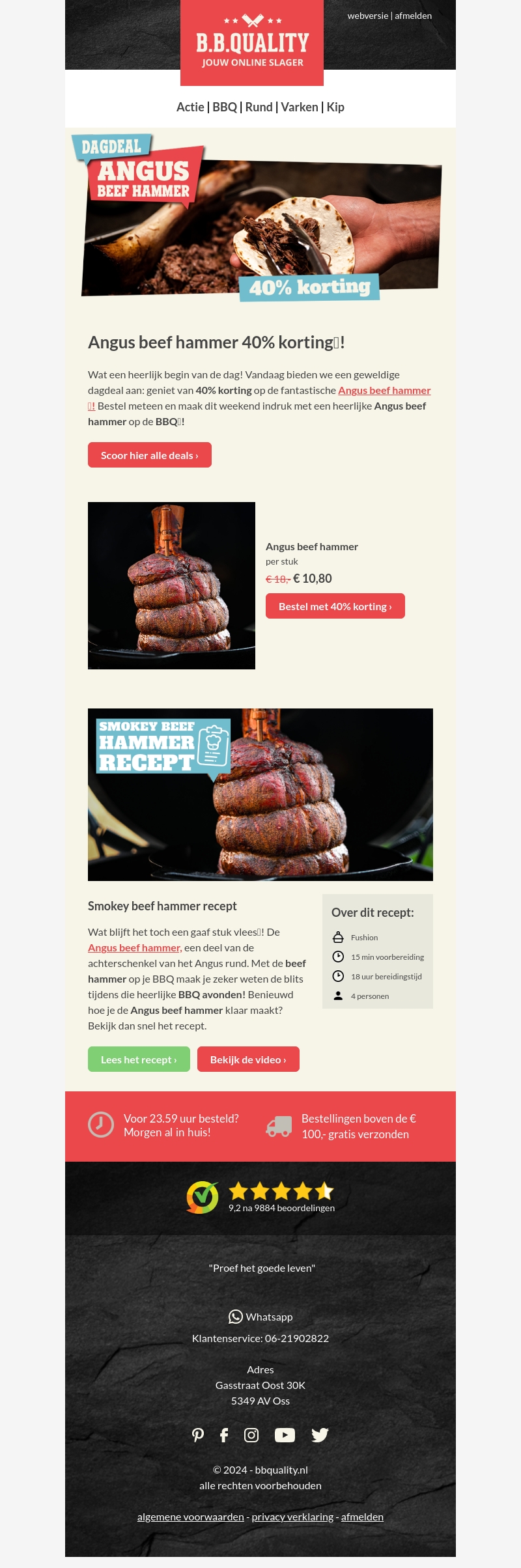 40% korting op de Angus beef hammer🔥! 40% korting op de Angus beef hammer🔥!
