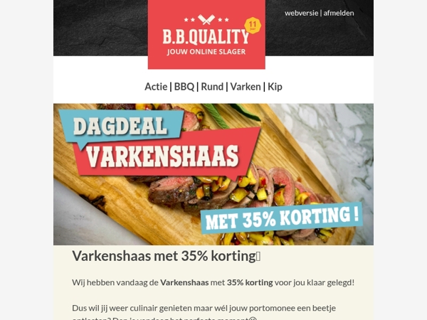 Alleen vandaag 📣 | 35% korting op Varkenshaas!