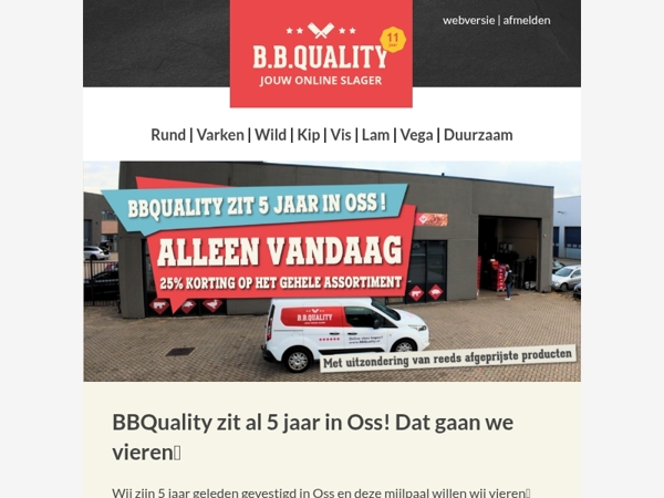 BBQuality zit 5 jaar in Oss! 25% korting op alles🔥