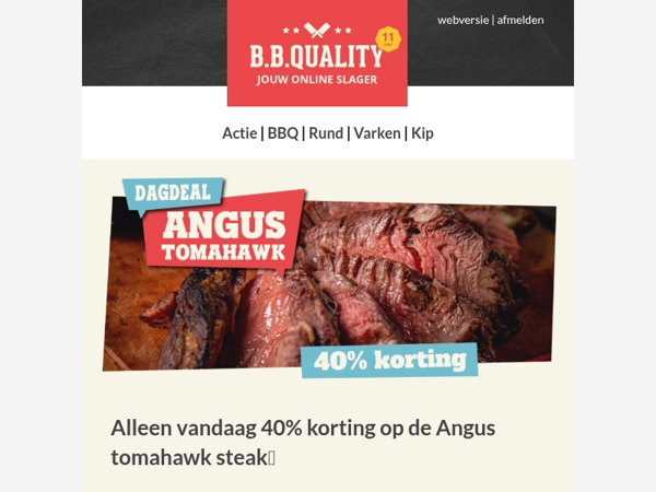 Dagdeal 📣 | Angus tomahawk steak met 40% korting🔥