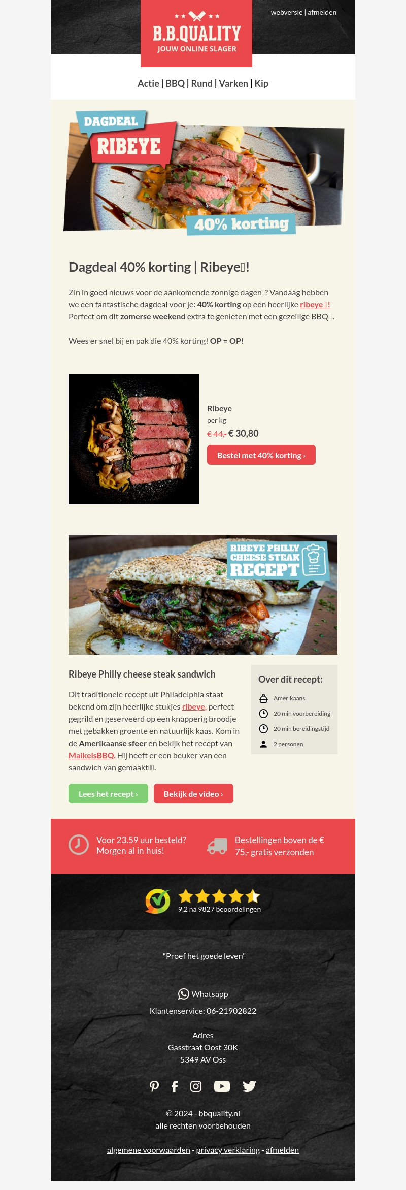 Zomerse Ribeye Deal 🌞 - 40% Korting Alleen Vandaag! Zomerse Ribeye Deal 🌞 - 40% Korting Alleen Vandaag!