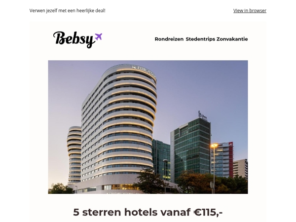 5 sterren hotels vanaf €115,-