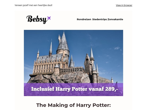 Naar Londen met Harry Potter vanaf 289,-