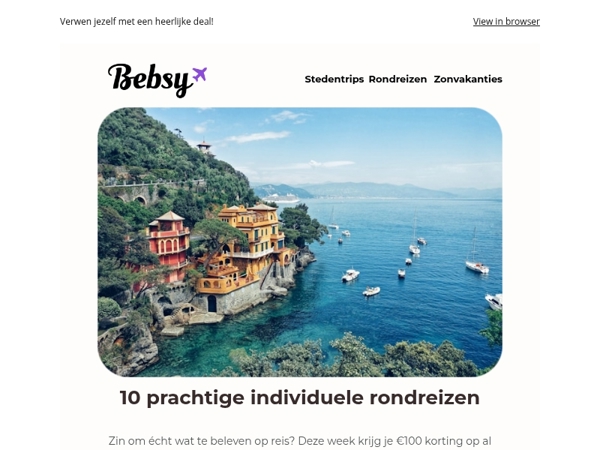 Ontvang tijdelijk €100 korting op al onze rondreizen!