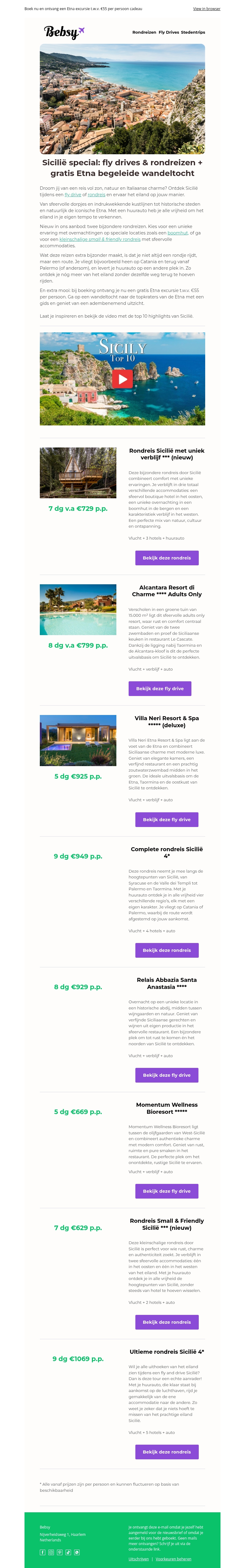 Sicilië special: fly drives & rondreizen + gratis Etna excursie Sicilië special: fly drives & rondreizen + gratis Etna excursie