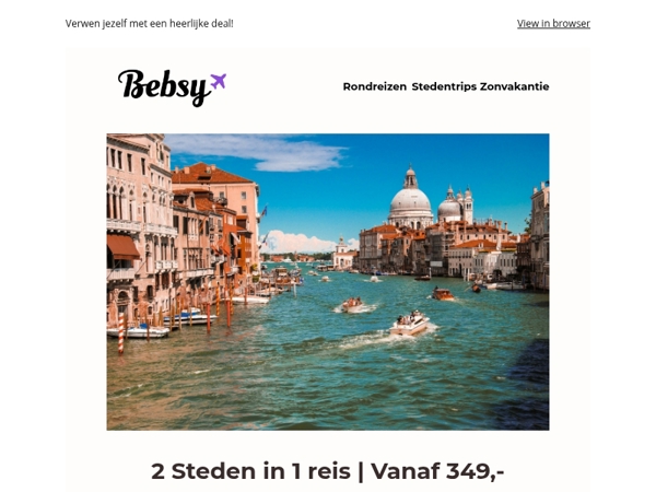 2 Steden in 1 reis | Vanaf 349,-