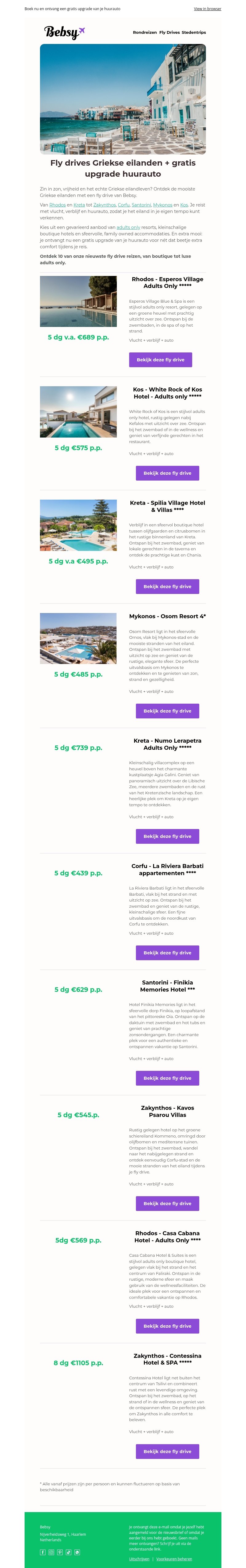 Fly drives Griekse eilanden + gratis upgrade huurauto Fly drives Griekse eilanden + gratis upgrade huurauto