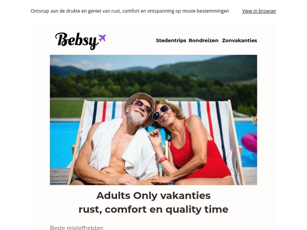 Adults Only vakanties – rust, comfort en quality time
