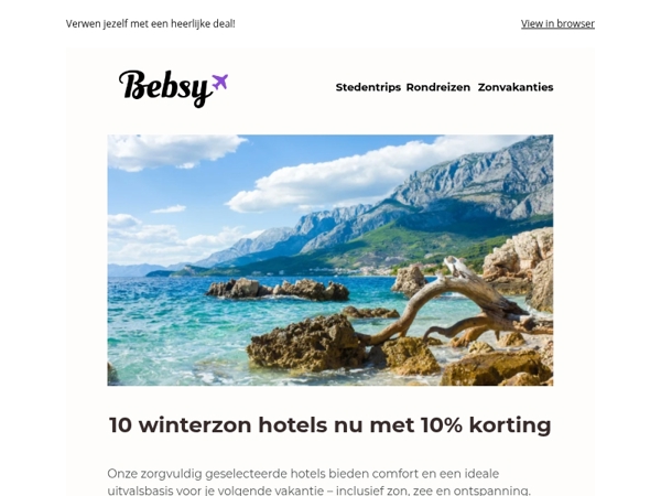 10 winterzon hotels vanaf €185 en 10%korting!
