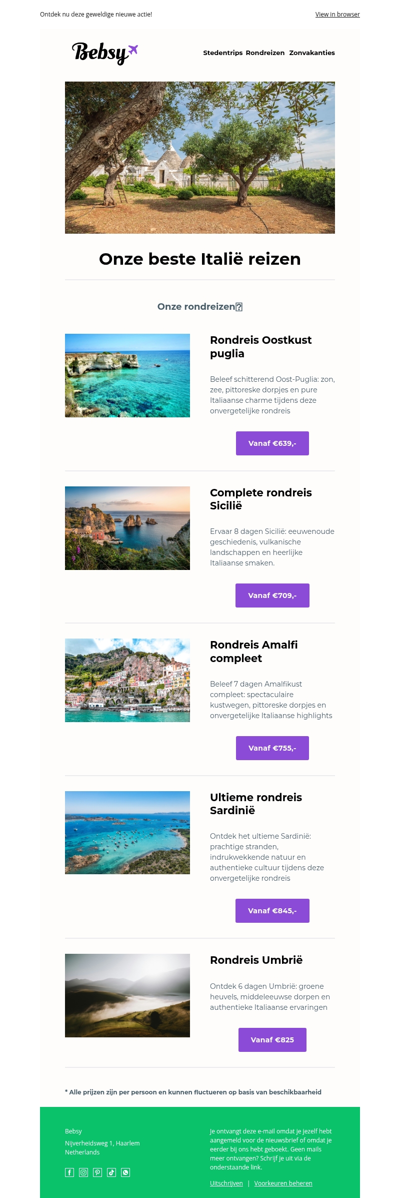 Onze beste Italië trips vanaf €639,- Onze beste Italië trips vanaf €639,-