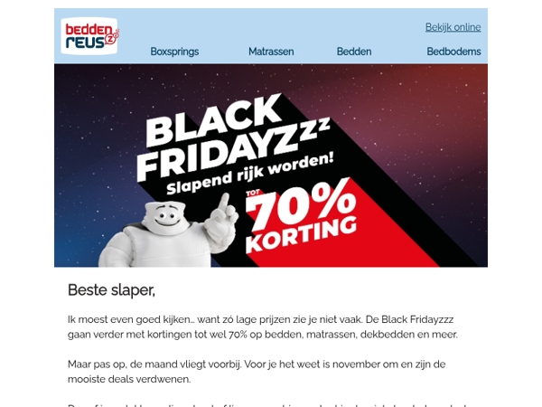 Black Fridayzzz in november tot 70% korting!