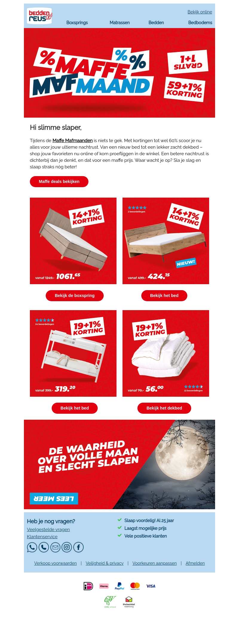 Pak die maffe deals: Tot 60% korting op jouw ideale nachtrust! Pak die maffe deals: Tot 60% korting op jouw ideale nachtrust!