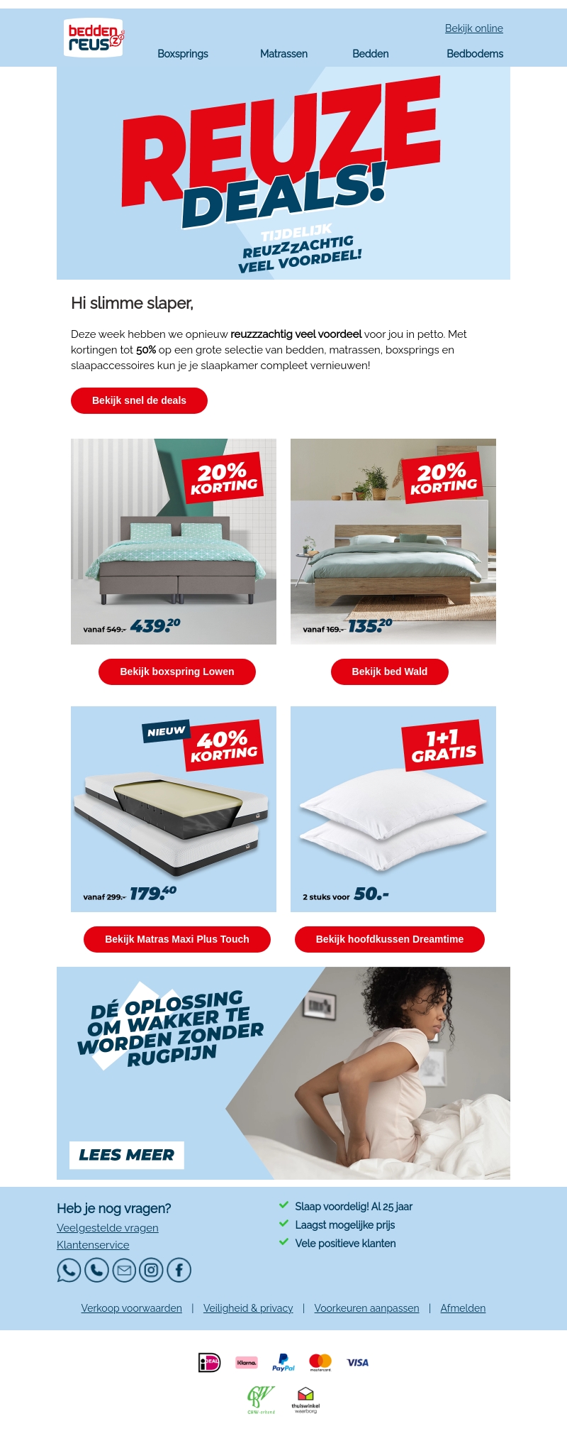 REUZEdeals! 😴 Tot 50% korting op jouw droombed 🛏️🎉 REUZEdeals! 😴 Tot 50% korting op jouw droombed 🛏️🎉