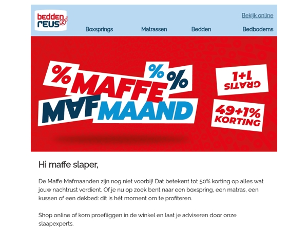Pak die maffe deals: tot 50% korting!