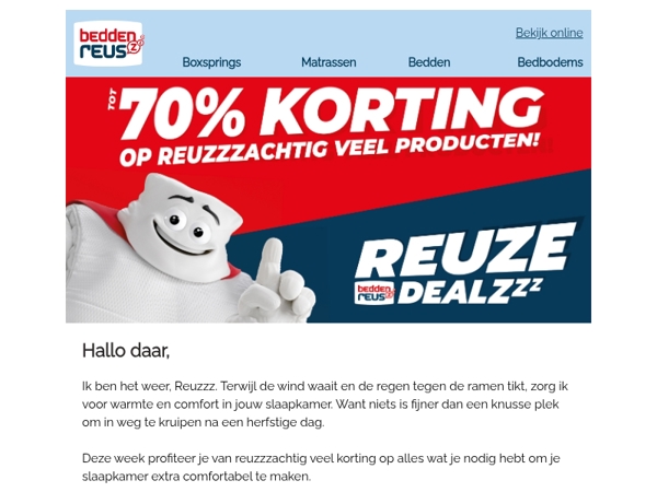 Slaap extra voordelig met de Reuzedealzzz!