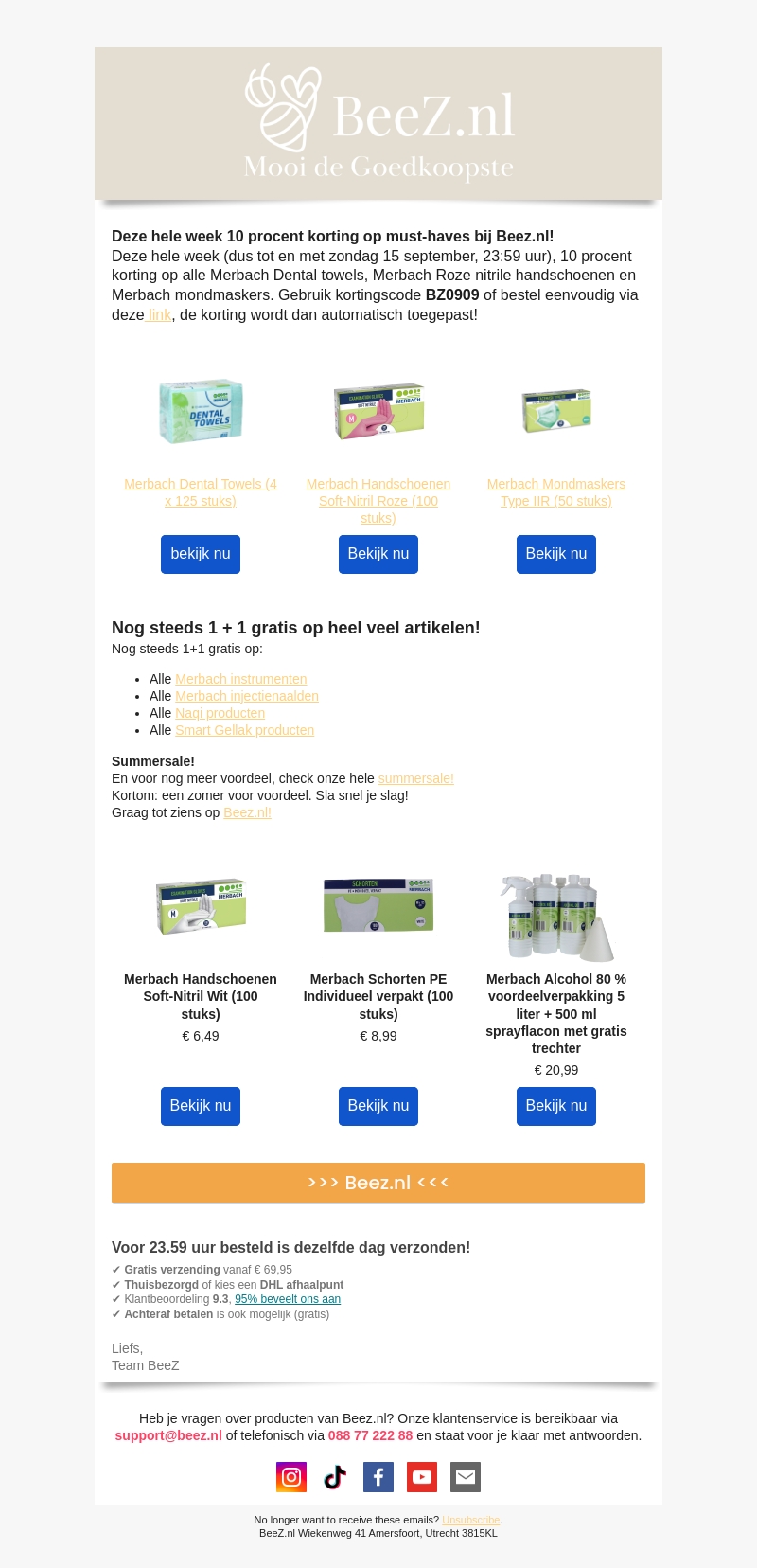 Deze week 10 procent korting op must-haves bij BeeZ.nl Deze week 10 procent korting op must-haves bij BeeZ.nl