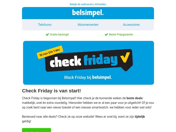 Check Friday is begonnen!