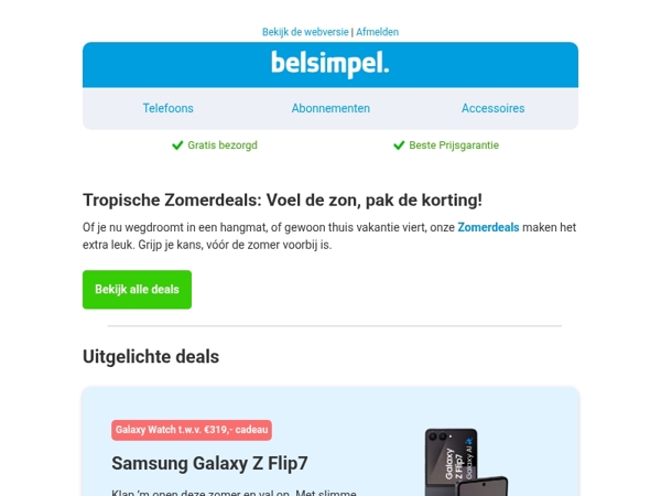 Voor zonnige deals ga je naar Belsimpel!