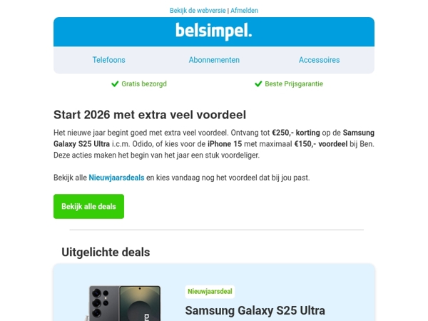 Profiteer van onze beste Nieuwjaarsdeals!