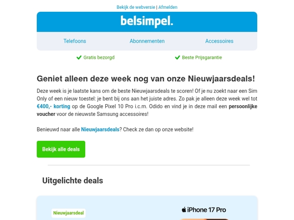 Laatste kans: geniet snel van de Nieuwjaarsdeals!