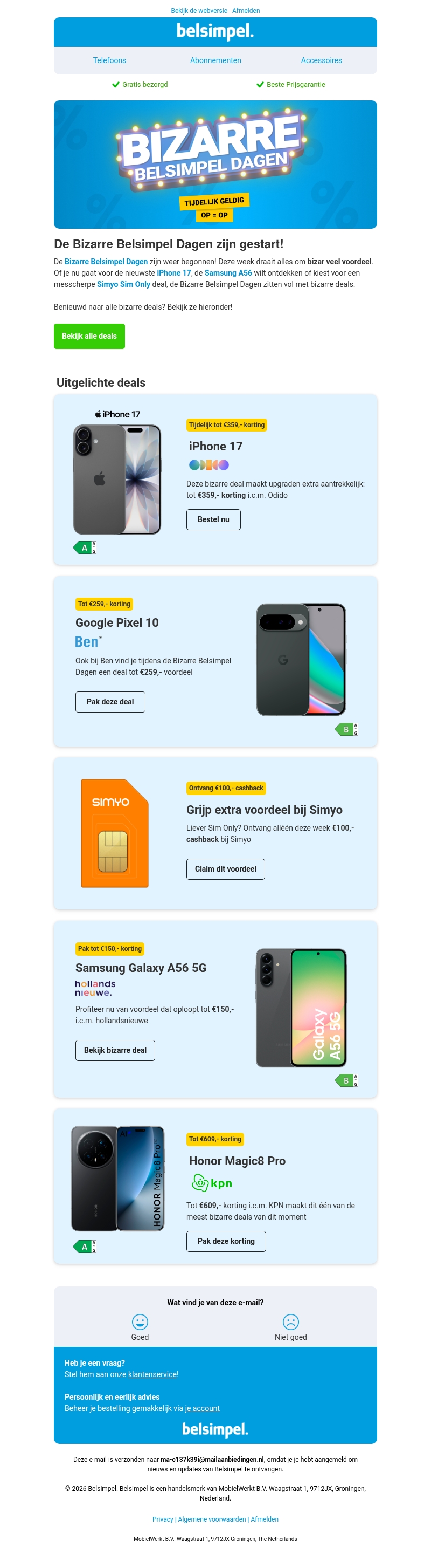 Ontdek nu alle bizarre deals! Ontdek nu alle bizarre deals!