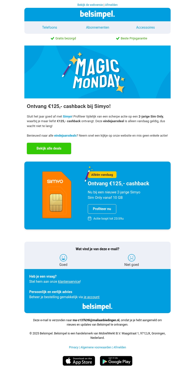 Ontvang nu €125,- cashback! Ontvang nu €125,- cashback!