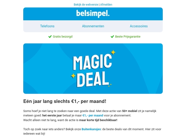 12 maanden voor maar €1,- per maand!