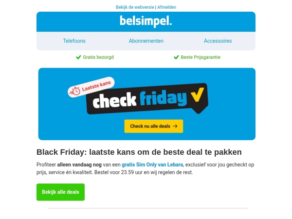 Laatste kans: gratis Sim Only of tot €400,- korting!