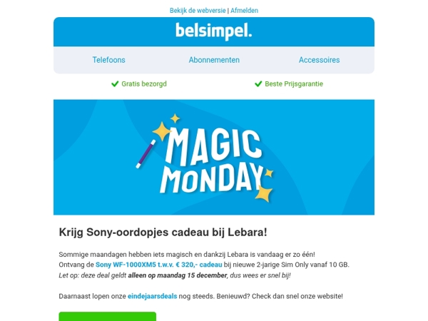 Krijg Sony-oordopjes t.w.v. €320,- cadeau!