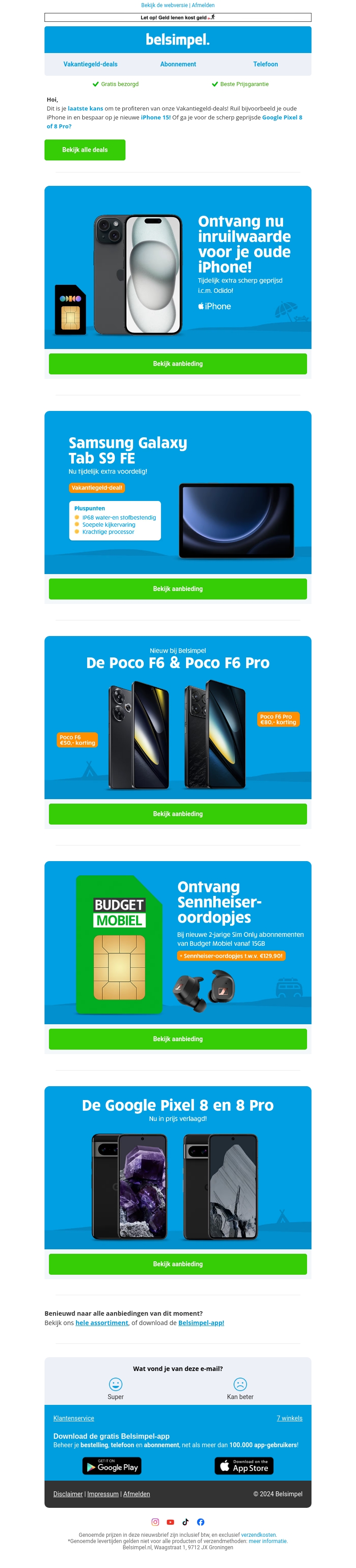 Laatste kans op Vakantiegeld-deals Laatste kans op Vakantiegeld-deals