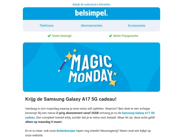 Krijg de Samsung Galaxy A17 5G cadeau!