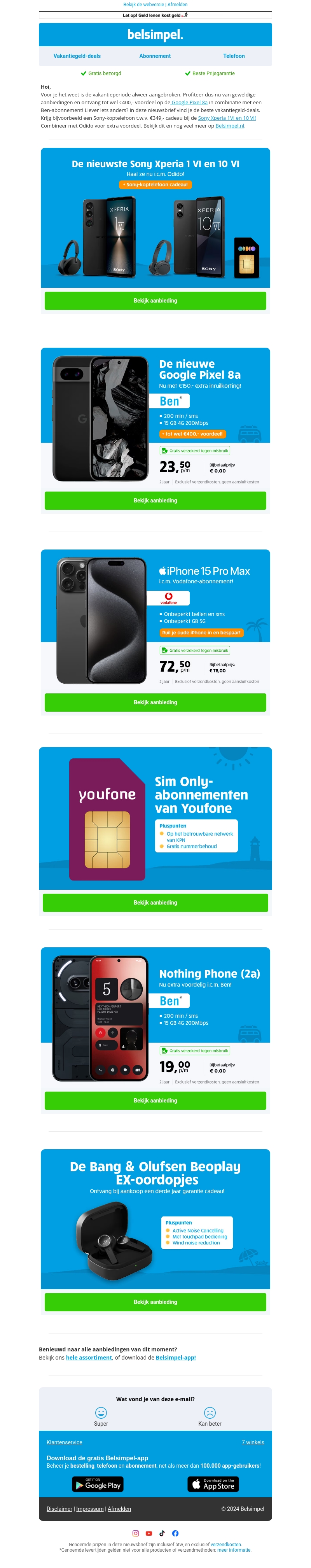 Ontdek alle vakantiegeld-deals bij Belsimpel Ontdek alle vakantiegeld-deals bij Belsimpel