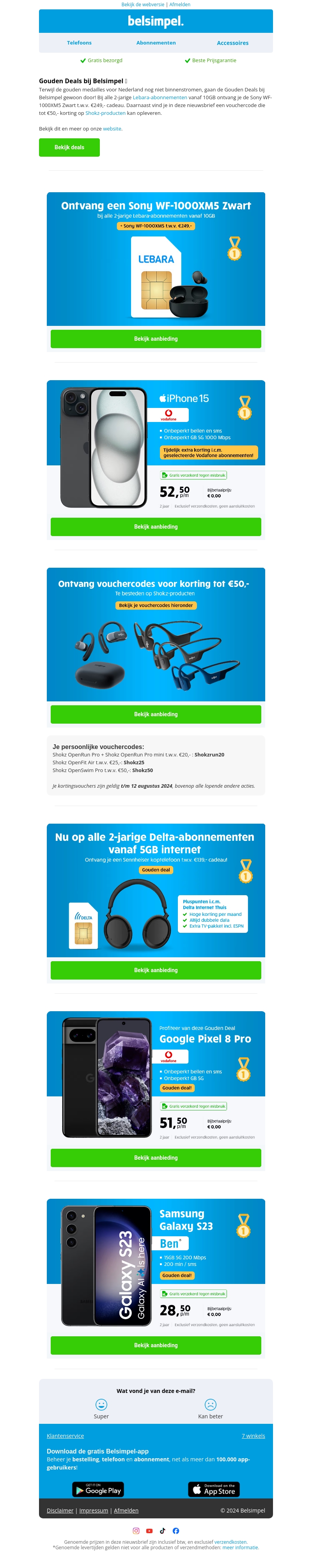 Ontdek de Gouden Deals bij Belsimpel Ontdek de Gouden Deals bij Belsimpel