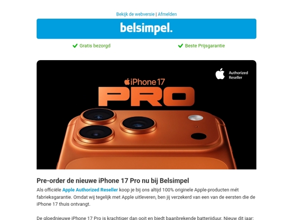 De iPhone 17 Pro: pre-order nu