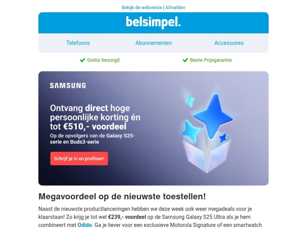 Tot €239,- korting op de Samsung Galaxy S25 Ultra!