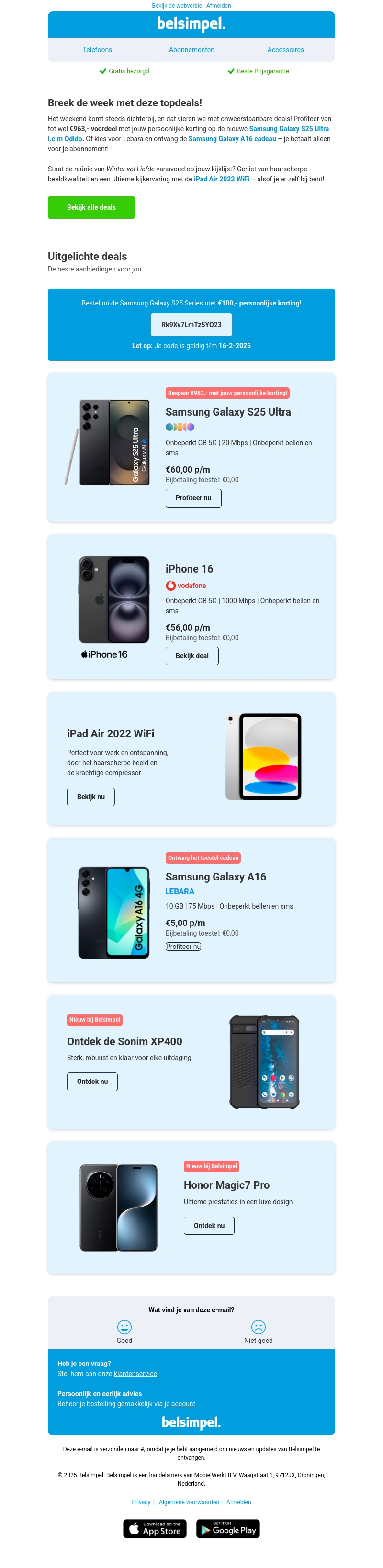 Speciaal voor jou: de beste deals van deze week! Speciaal voor jou: de beste deals van deze week!