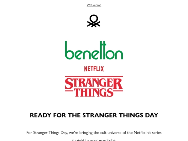 For true Hawkins fans: the new Stranger Colors of Benetton Collection is here