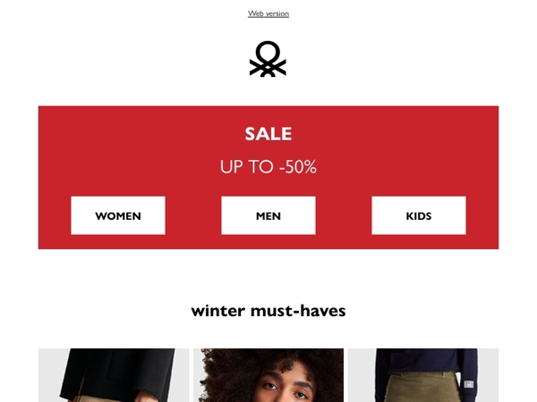 Sale up to 50% off: discover winter Must-haves
