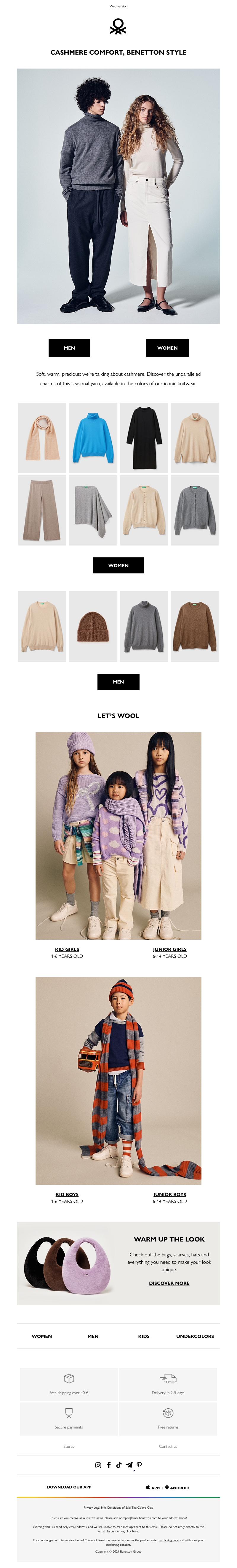 Cashmere knitwear: a must-have Cashmere knitwear: a must-have